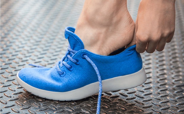 close up sneaker on foot